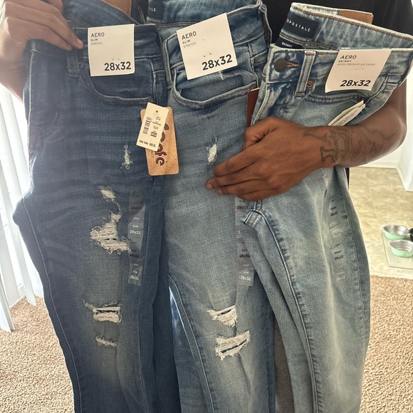 Men's Distressed Blue Jeans
